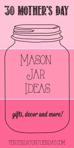 30 Mason Jar Ideas for Mother's Day including crafts, gifts, decor and more for Mom and Grandma. Mason Jar Projects, Adorable Crafts, Diy Father's Day Gifts Easy, Mason Jar Ideas, Spring Mason Jar, Ideas For Mother's Day, Diy Gifts For Mom, Jar Ideas, Diy Father's Day Gifts