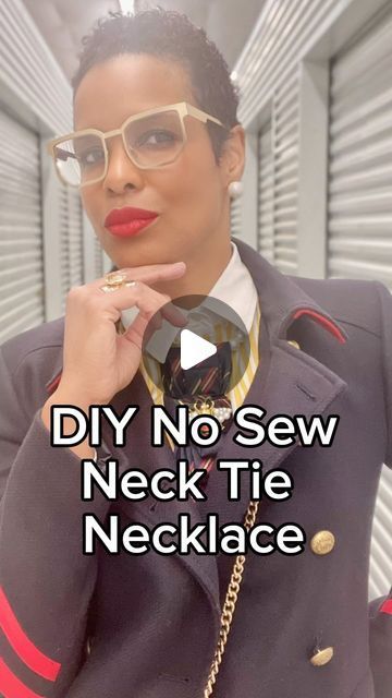 Bengela Holmes on Instagram: "REPOST!  I had several questions asking how I tied this neck tie.  So I am reposting the tutorial so you don’t have to scroll. 😂❤️  Happy Sunday!  #tutorial #diyfashion #diyclothing #neckties #upcycledfashion #unwastedresale #howtotieatie" Upcycling, Couture, Neck Tie Necklace, Necktie Necklace Diy, Neck Scarf Tie, Tie Necklace Diy, How To Tie Neckerchief, Upscaling Clothes, Outfit With Tie For Women