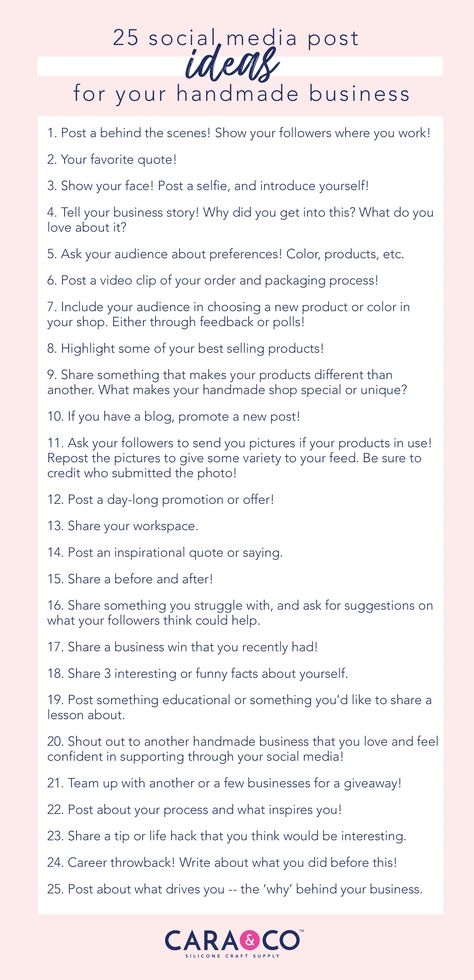 Struggling to create content for your handmade business? We get it (probably more than most!). Learn how to get through your creative road blocks, and create engaging and interesting content! Use our 25 social media idea starters to get started, and take a read through our blog for more information on how to create interesting and unique content for your small business! Content Ideas Small Business, Content Ideas For Craft Business, Small Business Caption Ideas, Sewing Content Ideas For Instagram, How To Create Content For Small Business, Small Business Social Media Posts Ideas, Small Business Sale Ideas, Social Media Tips For Small Business, How To Promote Your Business Instagram