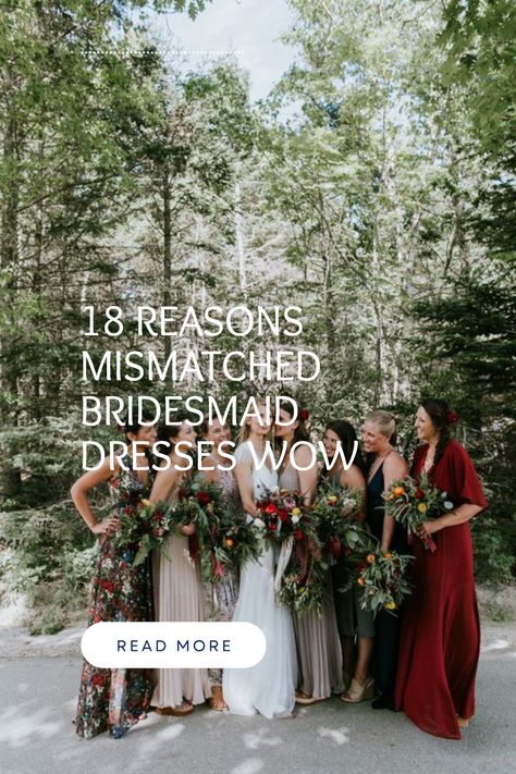 Discover why mixing bridesmaid dress styles is a hit! Explore 18 fun ideas for unique wedding party looks. Embrace individuality and style diversity for your special day. Bridesmaid Gowns, Floral Print Bridesmaid Dresses, Print Bridesmaid Dresses, Bridesmaid Dresses Floral Print, Mrs To Be, Printed Bridesmaid Dresses, Mix Match Bridesmaids, Mismatched Bridesmaid, Mismatched Bridesmaids