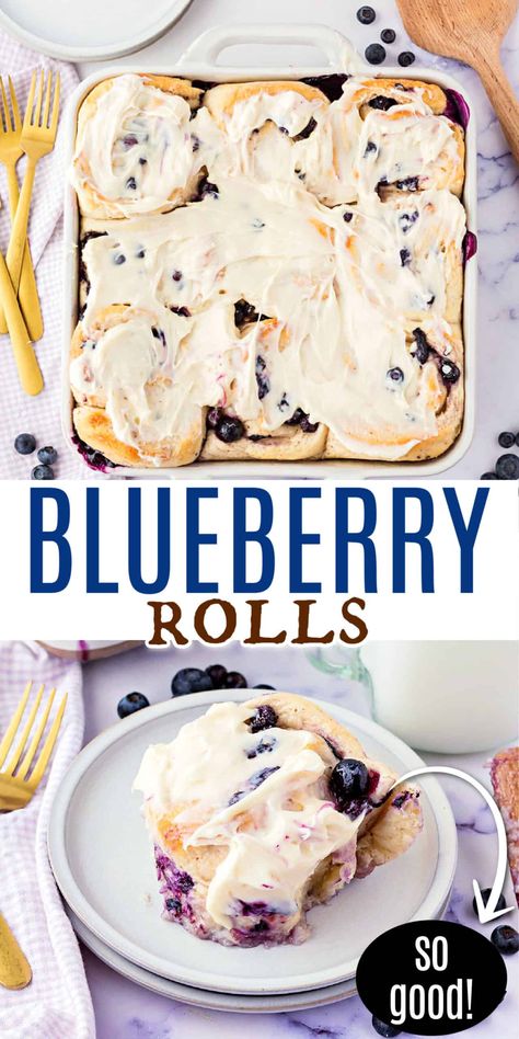 Blueberry Rolls, Blueberry Sweet Rolls, Blueberry Filling, Cinnabon Cinnamon Rolls, Sweet Roll Recipe, Turnover Recipes, Best Blueberry Muffins, Sweet Breakfast Treats, Shugary Sweets