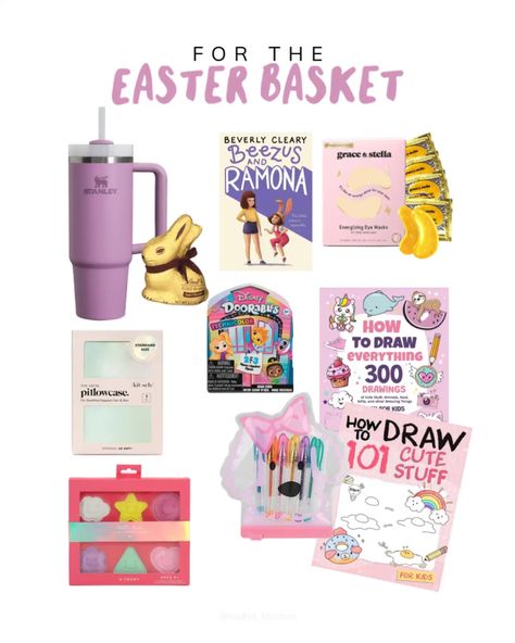 Easter baskets for the big girls. 8-10 year old girls can be tough..kind of outgrowing toys but not quite into the tween/teen things. Here’s what our older girls are hunting for Easter morning. 🌷