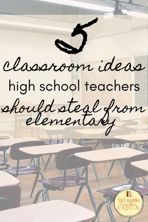 5 Classroom Ideas for High School - McLaughlin Teaches English Palmas, Grade 9 Classroom Decor, High School Room Ideas, Fun High School Classroom Decor, Classroom Instructional Materials, Lesson Ideas High School, Form Board Ideas Secondary, Teaching Theme High School English, High School Classroom Motivational Posters