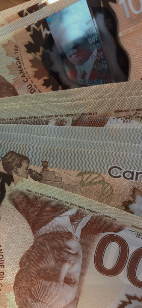 Canada Money Aesthetic, Money Aesthetic Canada, Canadian Money Aesthetic, Manifestion Board, Canada Money, Money Canadian, Aesthetic Canada, Saving Money Canada, Manifestation 2024