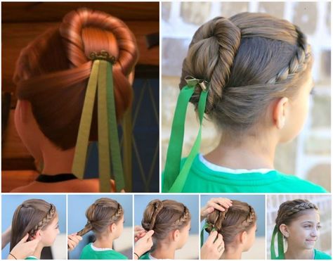 Disney Frozen Coronation Hairstyle Princess Hairstyles, Frozen Disney, Anna Frozen Hair, Frozen Coronation, Frozen Hairstyles, Disney Hairstyles, Anna Hair, Frozen Hair, Disney Hair