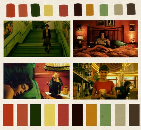 Groningen, Amelie Colour Palette, Films Color Palette, Amelie Color Palette, Amelie Cinematography, Colour In Film, Color Palette Cinematography, Nostalgia Color Palette, Warm Cinematography