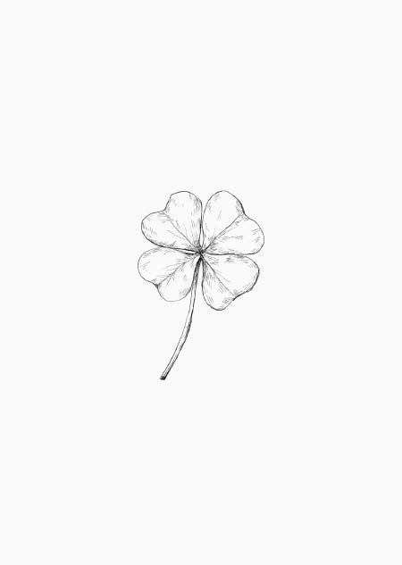 4 Leaf Clover And Lucky Penny Tattoo, Black And White Clover Tattoo, 4 Leaf Clover Tattoo Design, Quadrifoglio Tattoo, 4 Leaf Clover Tattoo Small, Clover Tatoos, Celtic Clover Tattoos, Clover Tattoo Design, Four Leaf Clover Drawing