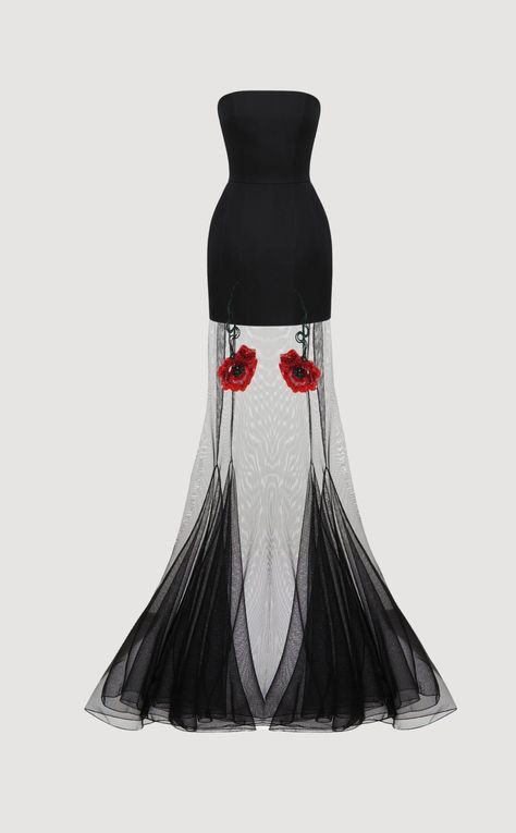 Almost Famous sheer crêpe minidress Couture, Noir Fashion, Sheer Outfit, Famous Dresses, Flare Maxi Skirt, Runway Gowns, Model Runway, Sheer Gown, Made In Romania