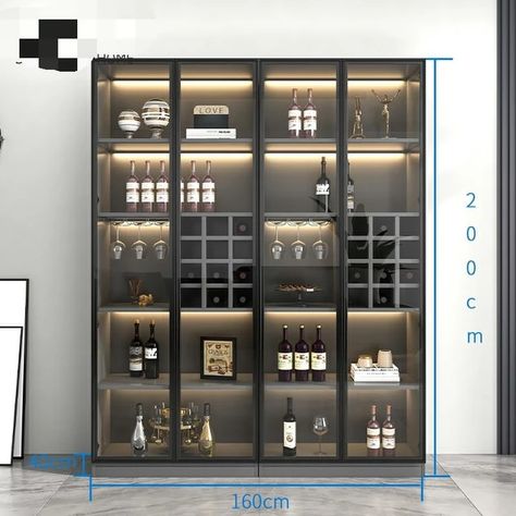 Luxury Wine Cabinet Modern Simple Living Room Cabinet Wall Cabinet Glass High-end Display Cabinet Household Small Lockers - Bar & Wine Cabinets - AliExpress Modern Wine Rack Cabinet, Bar Cabinet Design Luxury, Cabinet Display Ideas Living Room, Wine Wall Cabinets, Display Cabinet Design Modern Luxury, Glass Wall Display Cabinet, Display Glass Cabinet, Drinks Display Cabinet, Liquor Display Cabinet