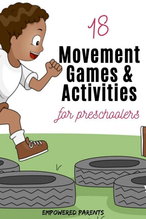 These simple movement activities for preschoolers are great ideas to try at home with your kids or at school. Build your child's gross motor skills while having fun. #parenting #kids #kidsactivities #learning #preschool #kindergarten Pre K Pe Activities, Outdoor Physical Activities For Preschoolers, Large Muscle Activities For Preschoolers, Preschool Gross Motor Activities Outdoor, Dice Games Kindergarten, Preschool Gross Motor Games, Outdoor Gross Motor Activities Preschool, Gross Motor Activities For Preschoolers Outdoor, Preschool Games Indoor Group