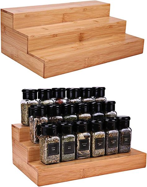 Bamboo Spice Rack, Drawer Spice Rack, Spice Organizers, Spice Organization Drawer, Wooden Kitchen Cabinets, Spice Holder, Cabinet Pantry, Pantry Cupboard, Bamboo Products