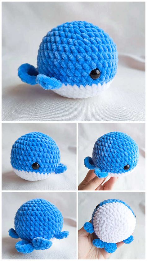 Baby Whale Crochet Free Pattern - Amigurumi Crochet Bee Patterns Free, Giant Crochet Plushies Pattern Free, Easiest Amigurumi, Octopus Crochet Pattern, Crochet Whale, Doll Amigurumi Free Pattern, Crochet Mignon, Newborn Crochet Patterns, Easy Crochet Animals