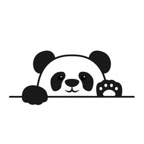 Cute panda paws up over wall, panda face... | Free Vector #Freepik #freevector #freebaby #freeicon #freenature #freecharacter Cute Panda Bear Drawing, Wall Cute Painting, Vector Cute Illustration, Panda Wall Painting Ideas, Panda Vector Illustration, Cute Drawings Panda, Cartoon Panda Drawing, Panda Art Design, Panda Illustration Design