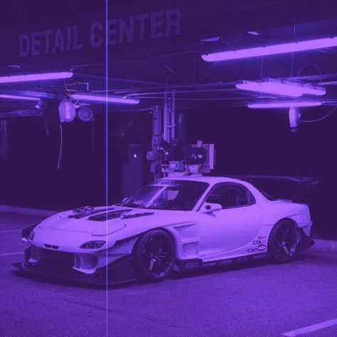 Purple Rx7, Mazda Rx7 Aesthetic, Cars Widgets, Purple Cars, Twitter Wallpaper, Car Jdm, Slammed Cars, Dark Purple Wallpaper, Purple Car