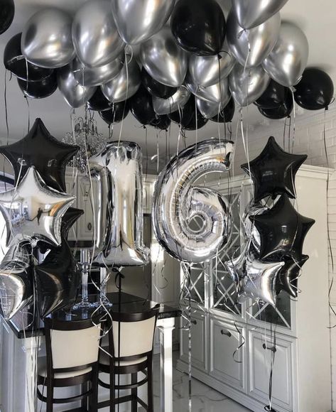 Sweet Sixteen Party Themes, Sweet 16 Party Themes, Silver Party Decorations, Sweet Sixteen Birthday Party Ideas, 18th Birthday Party Themes, 17th Birthday Ideas, 18th Birthday Decorations, 16th Birthday Decorations, 16 Balloons