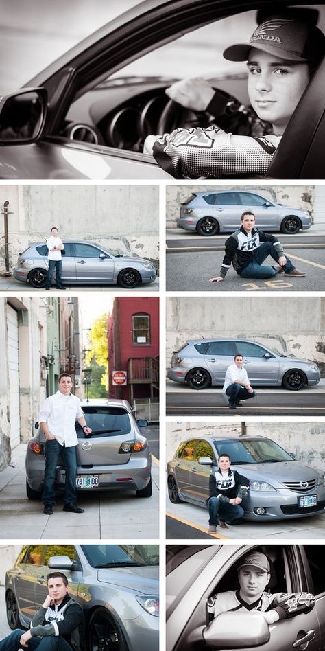Senior Pictures Car Guys, Portraits With Cars, Senior Portraits With Car, Guy Senior Photos With Car, Senior Photo With Car, Senior Pics With Car, Senior Picture With Car, Urban Senior Pictures Boys, Senior Photos With Car