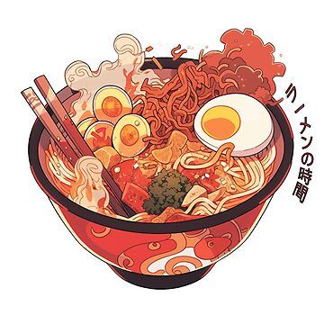 A sticker featuring a delicious bowl of Tonkotsu Ramen, anime style artwork with Japanese writing