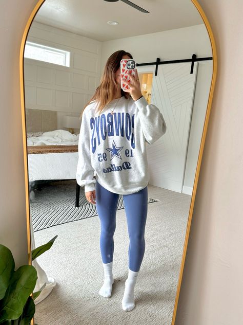 Dallas Cowboys Graphic Oversized … curated on LTK Sweats Outfit Summer, Airplane Fits, Athleisure Fits, Kinesiology Major, Halle Sandberg, Cold Outfit, New Balance Outfit, Cowboy Outfits, Comfy Outfit