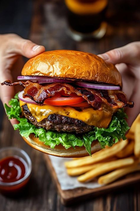 If you’ve never had a Jack Daniel's burger, you’re in for a treat. It's thick, juicy, and fully loaded with bacon, melty cheese, and plenty of zippy glaze. Best Macaroni Salad, Best Burger Recipe, Burger Meat, Bbq Burgers, Burger Sliders, Bbq Bacon, Bacon Burger, Cheese Burger, Melty Cheese