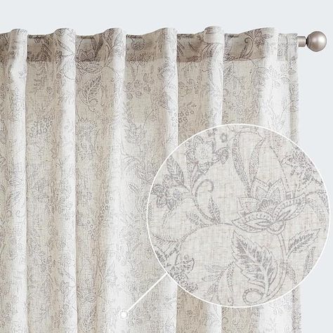 Amazon.com: jinchan Floral Curtains Linen Curtains for Living Room Green French Country Farmhouse Curtains 63 Inches Long Light Filtering Kitchen Window Back Tab Semi Sheer Curtains 2 Panels Green on Beige : Home & Kitchen Semi Sheer Curtains, Curtains Linen, Linen Curtain Panels, Tab Curtains, Curtain Texture, Vintage Curtains, Country Curtains, Grey Panels, Curtains For Living Room