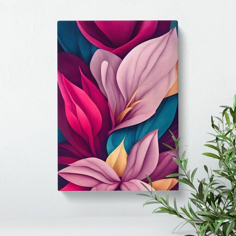 Make a statement. Set the mood. Bring your walls to life with contemporary art that expresses your personality and complements your home decor. Format: Wrapped Canvas, Size: 60cm H x 40cm W x 3cm D Tela, 3 Set Canvas Paintings, Modern Art Home Decor, 3 Canvas Painting, Flowers Abstract Painting, Painting On Black Canvas, Floral Abstract Painting, 3 Canvas Paintings, Canvas Painting Home Decor