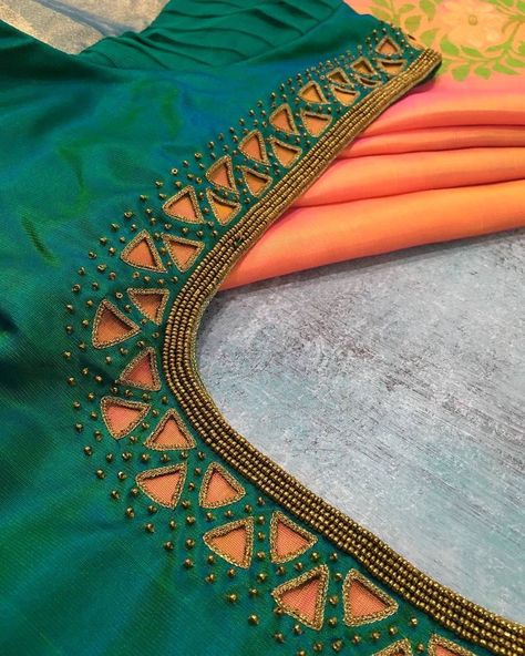 Patchwork, Normal Blouse Designs Hands, Blouse Border Pattern, Silk Saree Blouse Patch Work Designs, Patch Work Aari Blouse Designs, Maggam Work Blouse Designs Latest For Pattu Sarees With Border, Cut Work Blouse Designs Pattern, Aari Blouse Simple, Simple Cut Work Blouse Designs