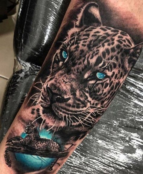 For similar reasons, the Leopard is also known to symbolize power and skills. When it comes to instincts nothing can beat the way that a Leopard can adapt and manipulate situations to work for their favor. Because of this, Leopards are also the symbol for cunningness and capability! #tattoo #tattoodesign #tattooing #leopard tattoos # tattoo ideas # modern leopard tattoos # inspirational leopard tattoo ideas # tattoo for animal lover # tattoo for men # tattoo for women # tattoo on shoulder Next Level Tattoo, Snow Leopard Tattoo, Panther Tattoos, Cheetah Tattoo, Leopard Tattoo, Big Cat Tattoo, Jaguar Tattoo, Animal Sleeve Tattoo, Leopard Tattoos