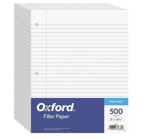 Oxford Filler Paper, 8 x 10-1/2 Inch Wide Ruled Paper, 3 Hole Punch, Loose Leaf Notebook Paper for 3 Ring Binders, 500 sheets (62330), white Folders Aesthetic, Looseleaf Paper, First Day Of Highschool, Loose Leaf Notebook, Middle School Supplies, Butterfly Photography, Loose Leaf Paper, Cute Stationary School Supplies, College School Supplies