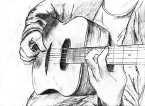 Violão Drawing Guitar, Art Du Croquis, Guitar Drawing, Výtvarné Reference, Music Drawings, Desen Anime, Art Drawings Sketches Pencil, Guitar Art, Lukisan Cat Air