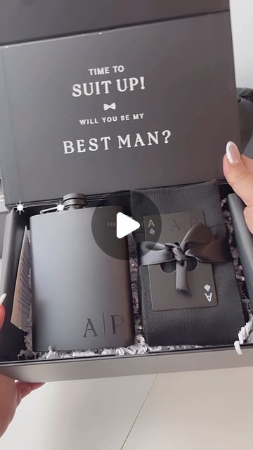 CiCi Cornwall - THE LAVISH CO. on Instagram: "Guys definitely do proposals! And this year, I’ve been making them left and right! 

🤵🏻‍♂️🤵🏾‍♂️If you’re a groom still in search of proposal boxes, you’re in the right place. Not just for proposals, but also for thank-you gifts for the guys on your big day. 

👰🏻‍♀️👰🏽‍♀️Brides, if you want your groom to get his guys gifts, send him this reel 🤣

#groomsmen #groomsmenproposal #suitup #engaged #iaskedshesaidyes #fortheguys #weddingday #bestman #bachelorparty" Groom Proposal Box Ideas, Groom Proposal Boxes, Bestman Proposal Ideas, Men Groomsmen Proposal, Grooms Men Proposal Ideas, Groom Gift Ideas From Bride, Grooms Men Proposal Boxes, Groomsmen Day Of Wedding Gift, Best Man Proposal Box Ideas