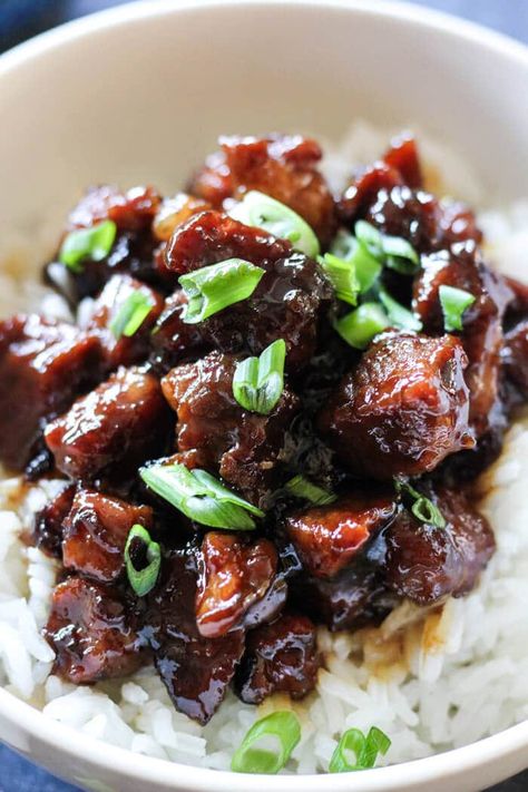 Rice With Pork, Pork With Rice, Caramelized Pork, Chinese Menu, Sticky Pork, Pork Recipes For Dinner, Asian Pork, Mapo Tofu, Pork Stew