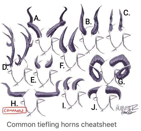 Tiefling D&D horn types Horns Drawing References, Demon Drawings, Some Drawings, Dark Art Drawings, Concept Art Drawing, Creature Concept Art, 판타지 아트, Anime Drawings Tutorials, Art Poses