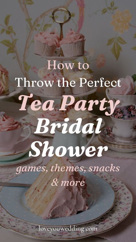 How to Plan the Perfect Tea Party Themed Bridal Shower. Throw the perfect tea party wedding shower for the bride-to-be with our 15 tips and ideas for a high tea bridal shower. From games, decorations, finger foods, and more, we have everything you need to plan and host a bridal shower tea party. Bridesmaid Tea Party, Tea Party Bridal Shower Decorations, Bridal Shower Tea Party Theme, Tea Party Wedding Shower, Tea Bridal Shower, Tea Decor, English Tea Party, Tea Party Table, Wedding Shower Themes