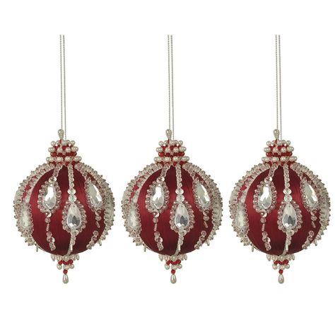 PRICES MAY VARY. This sequin and beaded ornament design features a trio of dark red baubles embellished with pear-shaped gems and trimmed in red and crystal accents This sequin and beaded ornament design features a trio of dark red baubles embellished with pear-shaped gems and trimmed in red and crystal accents. Inspired by traditional holiday baubles, these elegant sequin and beaded designs are miniature masterpieces to showcase on your tree. The sequins and beads will catch the lights of your Red Baubles, Holiday Baubles, Christmas Stocking Ornament, Beaded Designs, Christmas Kitten, Photo Frame Gift, Ornament Design, Stocking Ornament, Christmas Bird