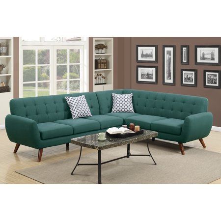 Mid Century Sectional Sofa, Tufted Sectional Sofa, Mid Century Sectional, Mid Century Modern Sectional Sofa, Tufted Sectional, Sofa L, Furnitur Ruang Keluarga, Couch With Ottoman, 2 Piece Sectional Sofa