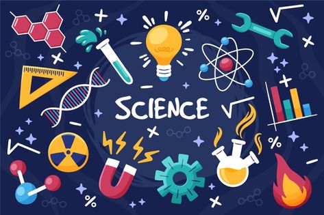 Hand drawn science education background ... | Free Vector #Freepik #freevector #background Anatomi Dan Fisiologi, Chalkboard Wallpaper, National Science Day, Science Clipart, Science Images, Science Equipment, Science Words, Science Background, Chemistry Labs