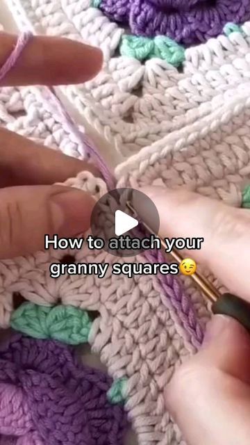 Granny Squares, Crochet Squares, Joining Granny Squares, Knitting Machine Projects, Follow Button, Crochet World, Yarn Bowl, Granny Square Crochet Pattern, Crochet Stitches Tutorial