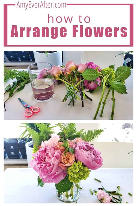 Want to have a beautiful flower arrangement without spending a ton of money? I learned from a pro, and now I'm going to show you how to arrange grocery store flowers in a vase! How To Do A Flower Arrangement, How To Build A Floral Arrangement, How To Build A Flower Arrangement, Garden Party Flower Centerpieces, Make Your Own Floral Arrangements, Cheap Fresh Flower Centerpieces, Easy Small Floral Arrangements, Flower Vase Storage Ideas, Best Vases For Flowers