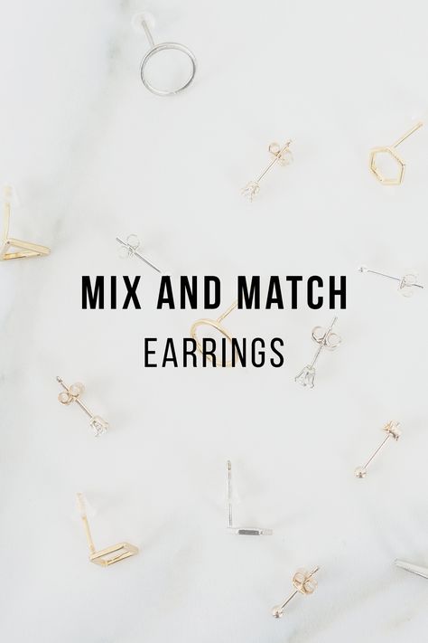 Mismatched Earrings Ideas, Mismatched Earrings Trend, Studs Diamond, Minimalist Studs, Earring Ideas, Mismatched Earrings, Matching Jewelry, Recycled Metal, Geometric Earrings