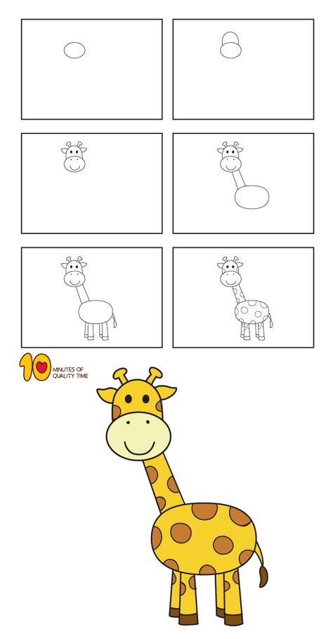 How To Draw a Giraffe Draw A Giraffe, Trin For Trin Tegning, Giraffe Drawing, Drawing Lessons For Kids, 동화 삽화, Kartu Valentine, Drawing Tutorials For Kids, Giraffe Art, Drawing Step