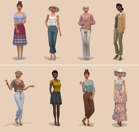 Netz-à-porter – outfits ready to wear for your sims (no CC required) - Page 20 — The Sims Forums Sims 4 Style No Cc, Sims 4 Clothing Ideas No Cc, Sims 4 Clothes Ideas No Cc, No Cc Outfit Sims 4, Sims 4 Cas Outfits No Cc, Cute Sims Outfits No Cc, Cute Sims No Cc, Sims Cas Ideas, Sims 4 No Cc Outfits Ideas