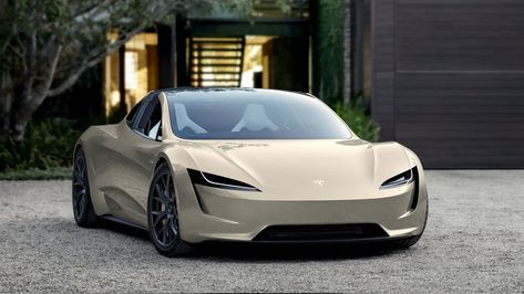 Tesla Roadster in sand color. New Tesla Roadster, Nerdy Tattoos, Tesla Roadster, Tesla Motors, Cool Sports Cars, Knight Rider, Ideas Creativas, Family Car, 2024 Vision