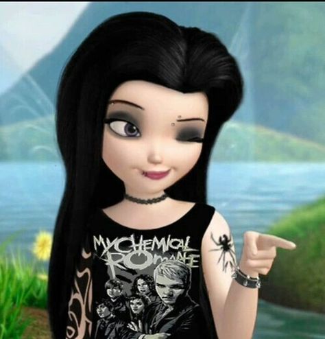 My chemical Romance Emo Disney Princess, Disney Punk Edits, Gothic Disney Princesses, Dark Disney Princess, Emo Disney, Evvi Art, Princesse Disney Swag, Goth Disney Princesses, Goth Disney