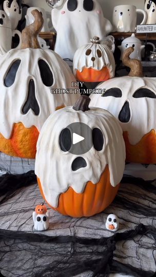 Diy Ghost, Ghost Diy, Happy Haunting, Foam Pumpkins, Pumpkin Stem, Pumpkin Ghost, Holiday Halloween, Witching Hour, Halloween Time