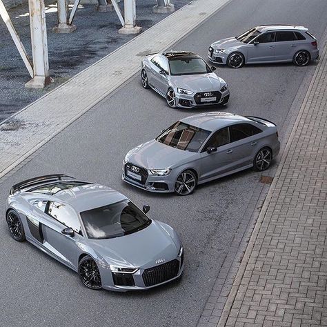 Nardo squad in full force - choose your wheels R8 Plus - 610hp - 10 cylinders RS3 sedan - 400hp - 5 cylinders RS5 Coupe - 450hp - 6 cylinders RS3 Sportback - 400hp - 5 cylinders pic @fabianraeker ---- oooo #audidriven - what else ---- . . . . #Audi #R8 #RS3 #RS5 #AudiR8 #AudiRS3 #AudiRS5 #newRS3 #newRS5 #AudiRS3 #RS3sedan #quattro #4rings #grey #drivenbyvorsprung #Audicolor #carsbyaudisport #audisport #nardogrey #teamnardo Chemnitz, Scirocco Volkswagen, Audi Rs3 Sportback, Audi Rs 3, Nardo Grey, Grey Car, Audi Rs5, Audi Rs3, Mc Laren