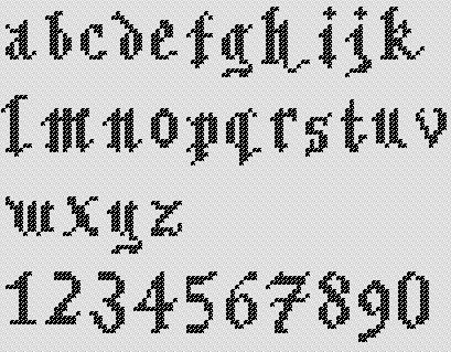 Download for freeA to Z Gothic Alphabet Small Lettering Cross Stitch Chart - Cross Stitch 4 Free at Cross Stitch 4 Free Halloween Cross Stitch Alphabet, Gothic Cross Stitch Alphabet, Gothic Alphabet Cross Stitch, Cross Stitch Gothic Alphabet, Cross Stitch Font Patterns, Free Gothic Cross Stitch Patterns, Gothic Embroidery Patterns Free, Counted Cross Stitch Letters, Cross Stitch Gothic Pattern