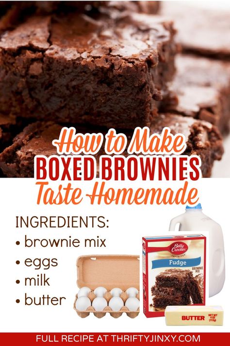 Boxed Brownies Better, Betty Crocker Brownie Mix, Chocolate Frosting Recipe Easy, Boxed Brownie Recipes, Betty Crocker Fudge Brownies, Cake Like Brownies, Brownie Mix Recipes, Cake Mix Brownies, Make Box
