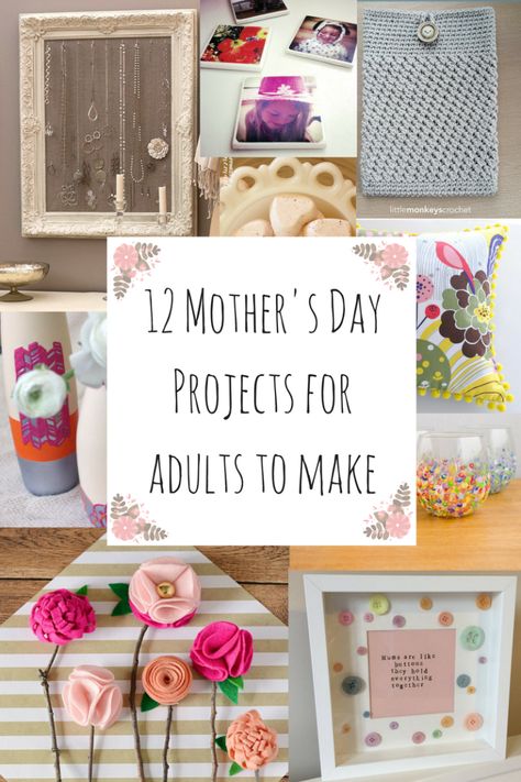 12 Mother's Day Projects for adults to make Homemade Crafts For Moms Birthday, Diy Crochet Mothers Day Gifts, Crafts For Moms To Make, Mother’s Day Craft Ideas For Adults, Mother’s Day Crafts For Adults, Mother’s Day Projects, Homemade Mother’s Day Gifts, Diy Gifts For Mom From Daughter, Mother’s Day Gifts Diy