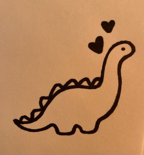 Cute Dinosaur Drawing Easy, Dino Doodles Easy, Easy Dino Drawings, Doodles Dinosaur, Simple Dinosaur Drawing, Co Nakreslit Easy, Simple Graffiti Art, Dinosaur Doodles, Dino Doodle