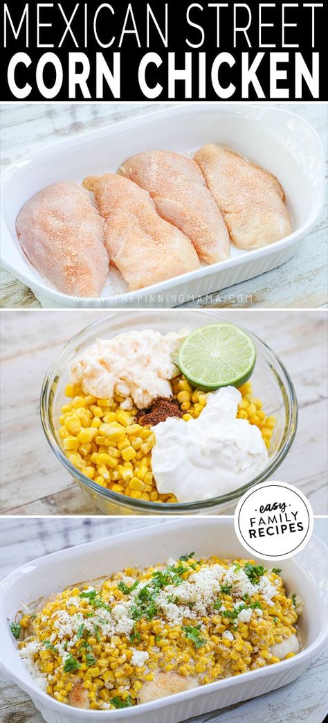 Mexican Street Corn Chicken, Street Corn Chicken, Best Chicken Dinner, Dinner Mexican, Chicken Breast Dinners, Corn Chicken, Mexican Street Corn, Easy Chicken Dinner Recipes, Street Corn